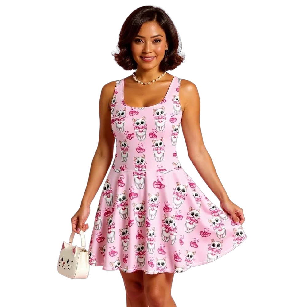 Hearts Kitty Cat Pin Up Dress